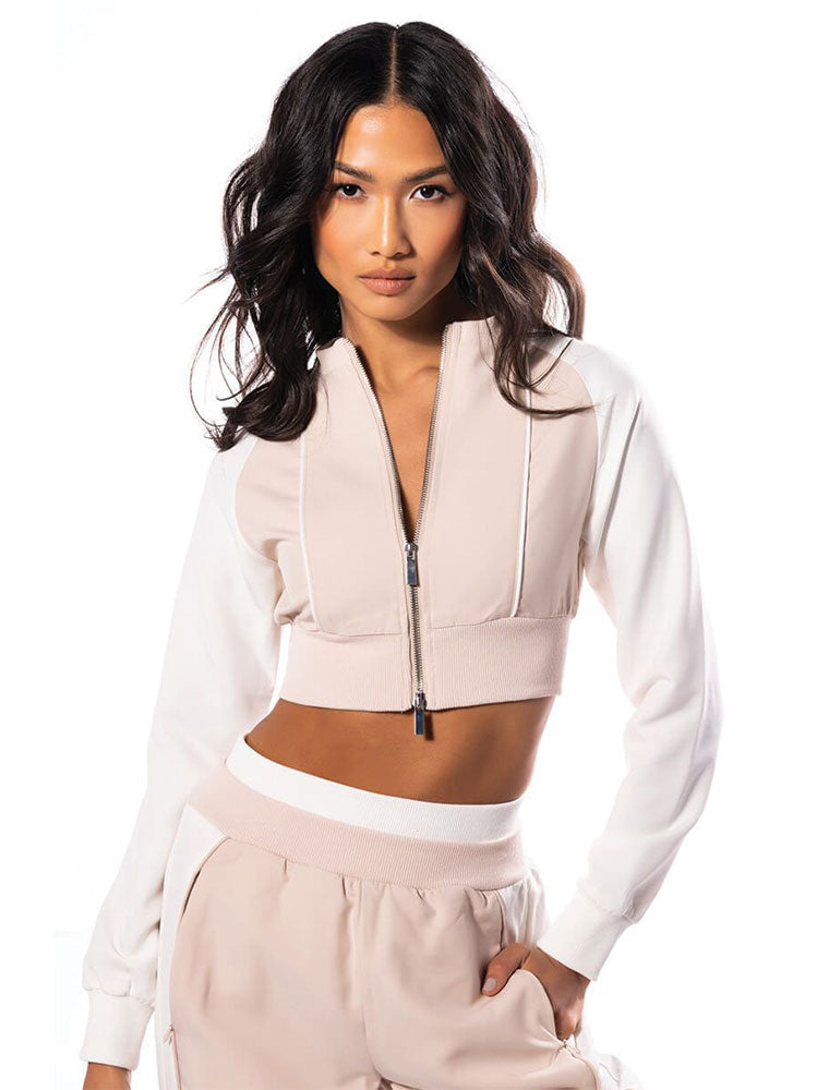 Active Zip-up Cropped Sweatshirt, Pink