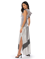 Hooded Maxi Dress, Multi Grey