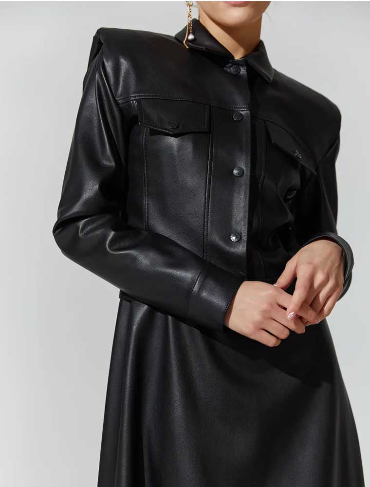 Women's Vegan Moto Jacket, Black