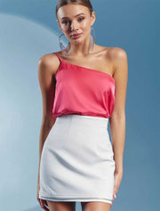 Womens's One Shoulder Camisole Top, Pink