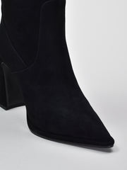 Over-the-Knee Suede Boots, Black