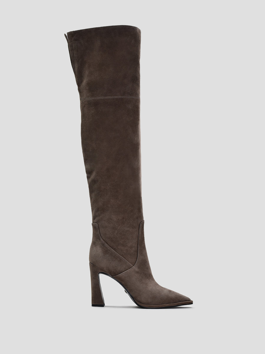 Over-the-Knee Suede Boots, Black