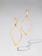 Sculpted Aura Tear Leverback Earring, 14K Gold over Brass