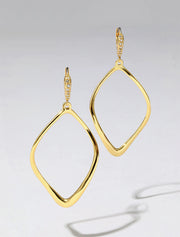 Sculpted Aura Tear Leverback Earring, 14K Gold over Brass