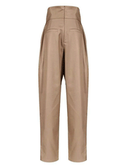 Double Cross High Waisted Trousers, Beige