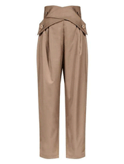 Double Cross High Waisted Trousers, Beige