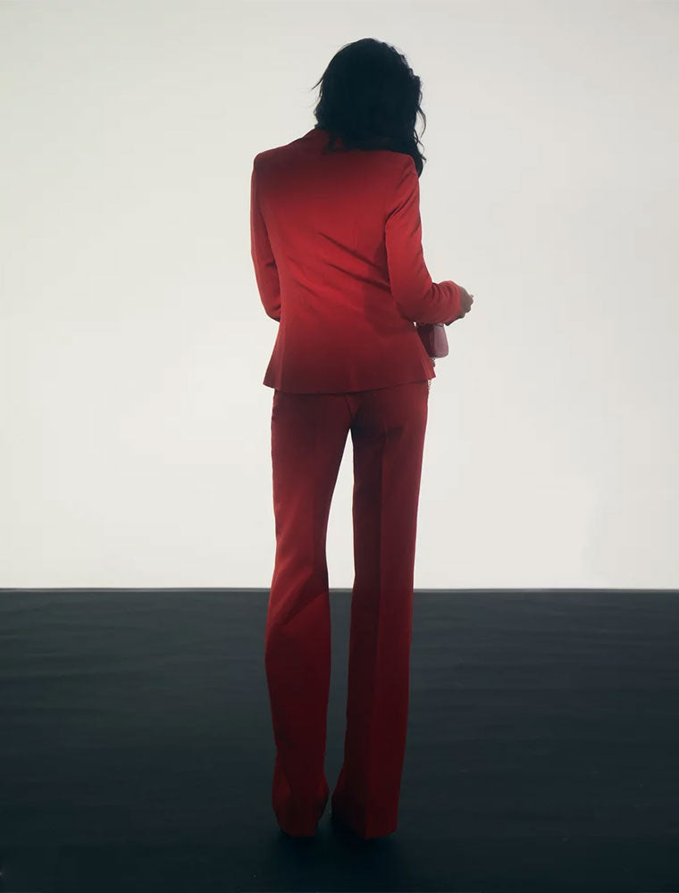 Asymmetrical Pant Suit, Red