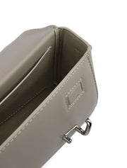 Metal Pin Clasp Genuine Leather Cross-Body Bag, Sage