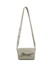 Metal Pin Clasp Genuine Leather Cross-Body Bag, Sage