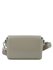 Metal Pin Clasp Genuine Leather Cross-Body Bag, Sage