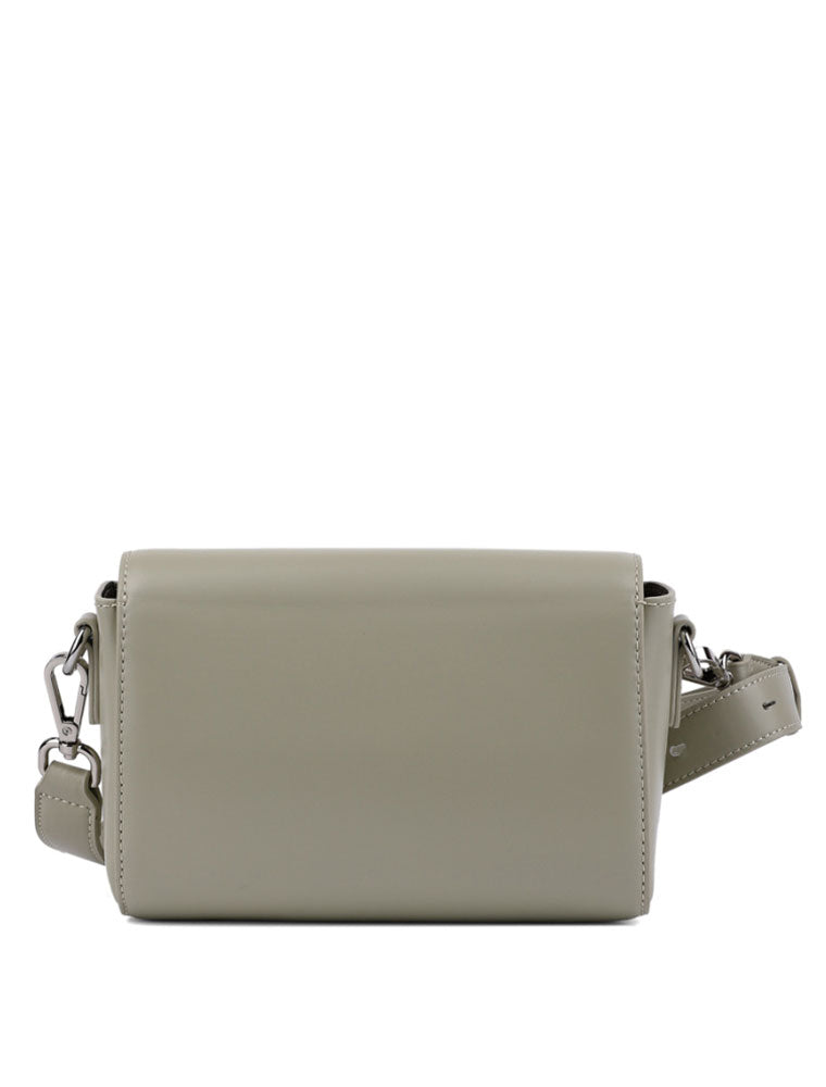 Metal Pin Clasp Genuine Leather Cross-Body Bag, Sage