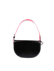 Hot Pink Strap Genuine Leather Hobo Bag