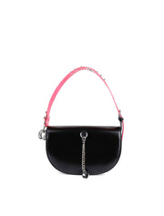 Hot Pink Strap Genuine Leather Hobo Bag