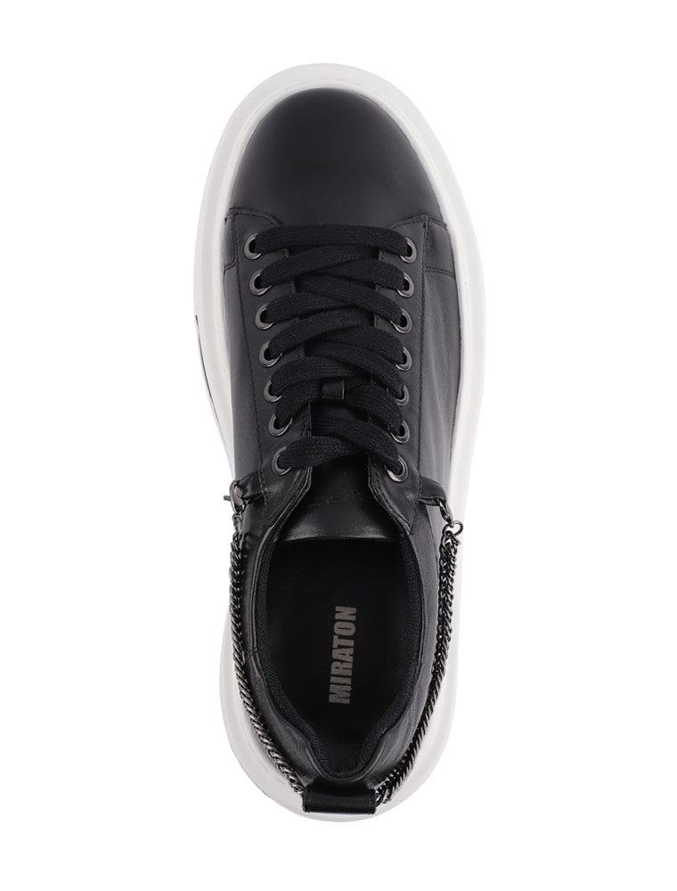 Casual Chain Detailed Sneakers, Black