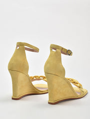 Chain Décor Wedge Sandals, Yellow