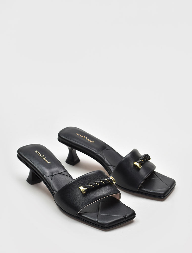 Classic Open Toe Heel Sandals, Black