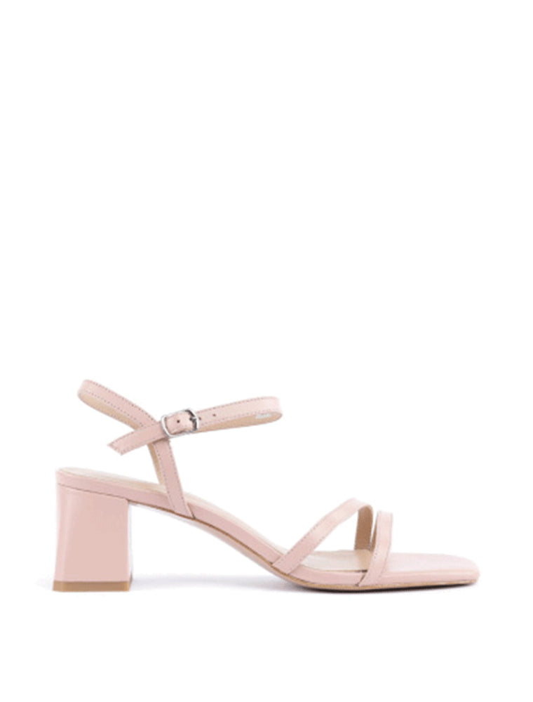 Classic Block Heel Open Toe Sandals, Pink