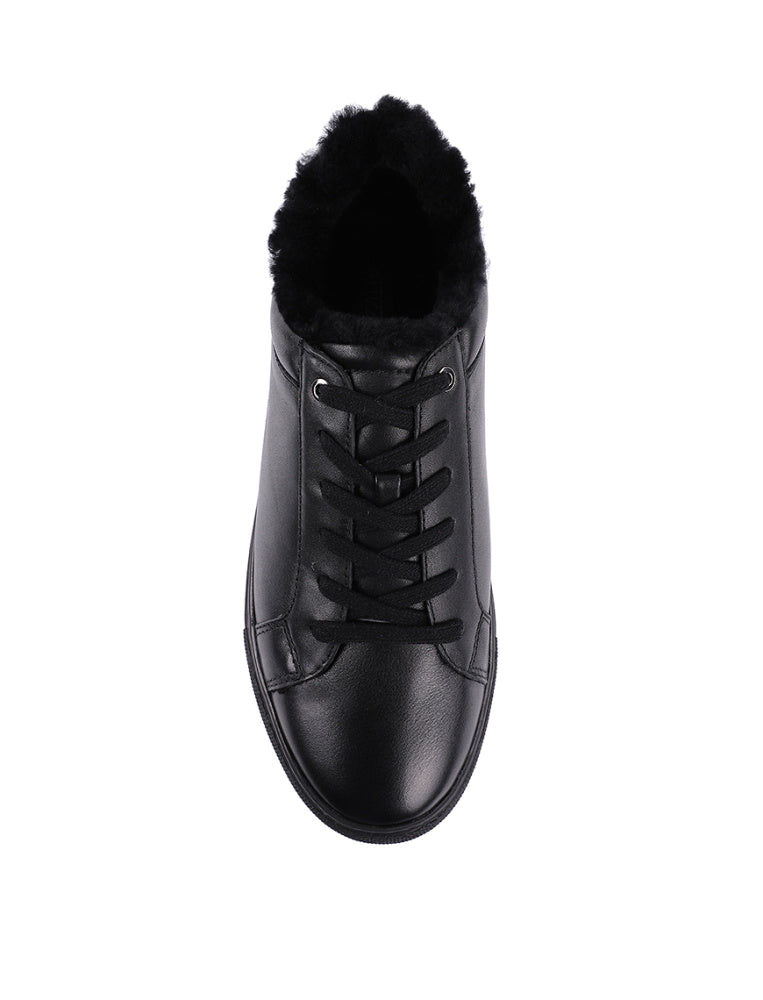 Classic Leather Sneakers with Fur Lining