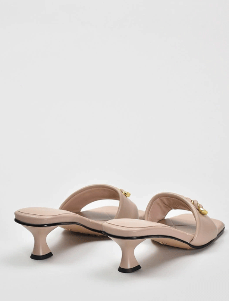 Classic Open Toe Heel Sandals, Beige