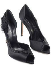 Classic Pump with Crystals & Feathers