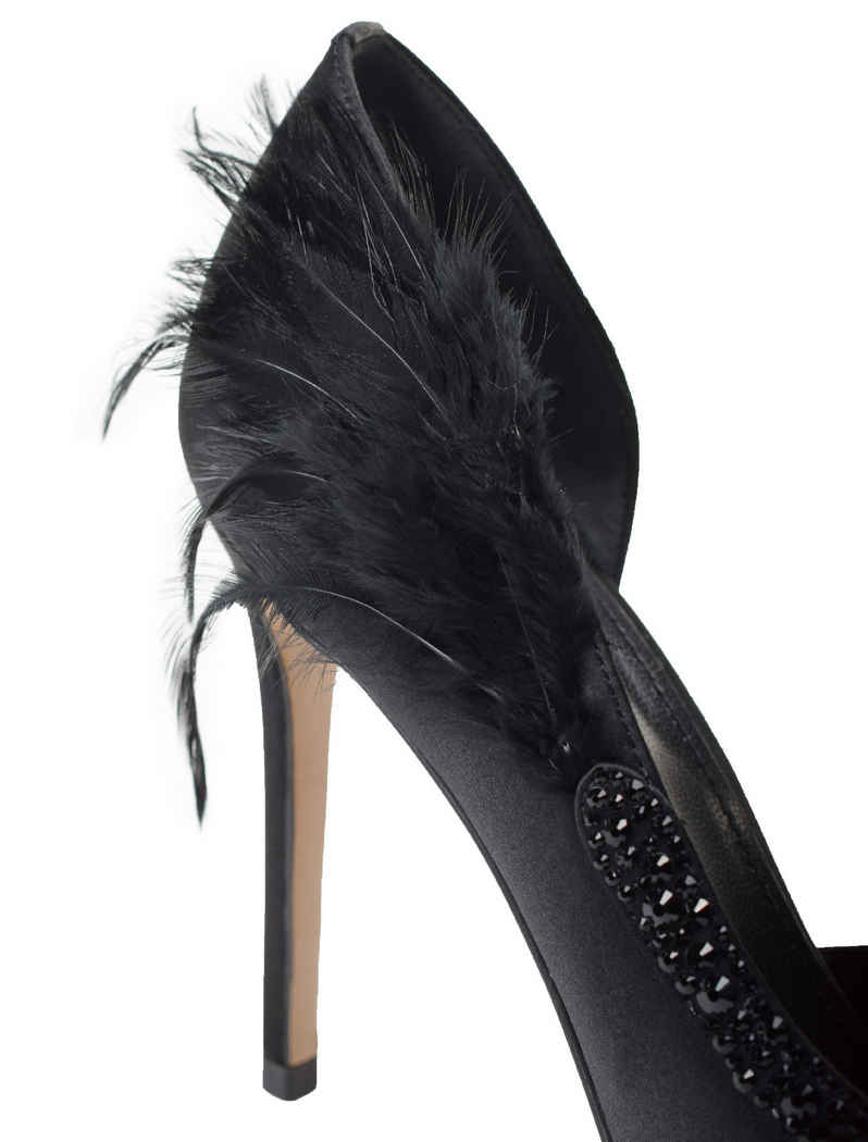 Classic Pump with Crystals & Feathers