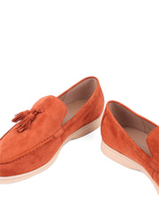 Classic Suede Loafers with Tassels, Burnt Orange