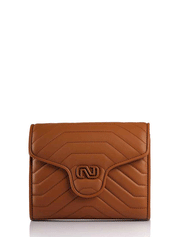 Ivy Quilted Crossbody Shoulder Leather Bag, Cognac