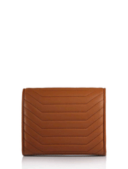 Ivy Quilted Crossbody Shoulder Leather Bag, Cognac