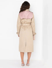 Double Breasted Top Pocket Trench Coat, Beige