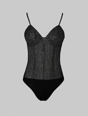 "Dance with Me" Bodysuit, Black