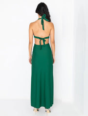 Double Sided Slit Maxi Dress, Dark Green