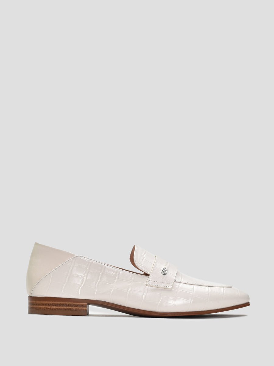 Embossed Croc Square Toe Loafer