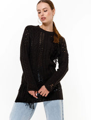 Distressed Fringe Sweater