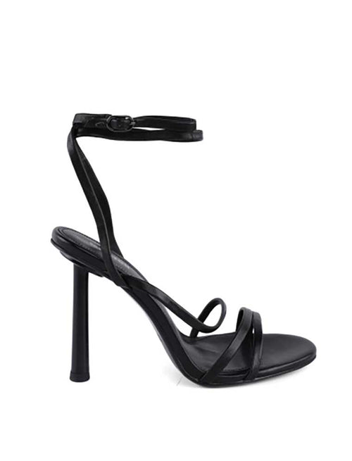 Metal Heel Women's Open Toe Sandals, Black