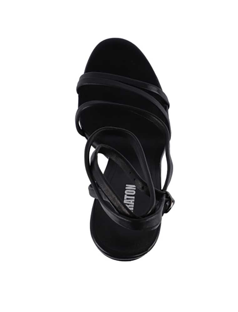 Metal Heel Women's Open Toe Sandals, Black