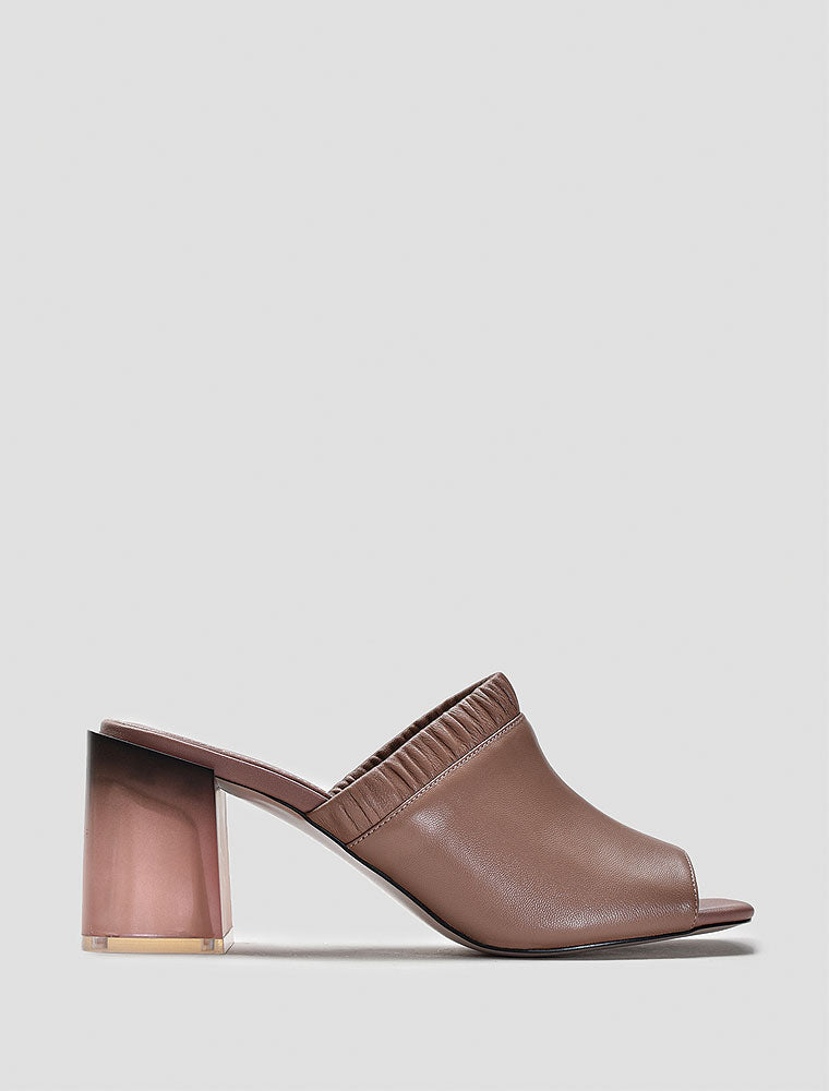 Midi Block Smoky Heel Mules