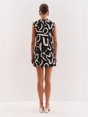 A-Line Mini Dress, Black/White