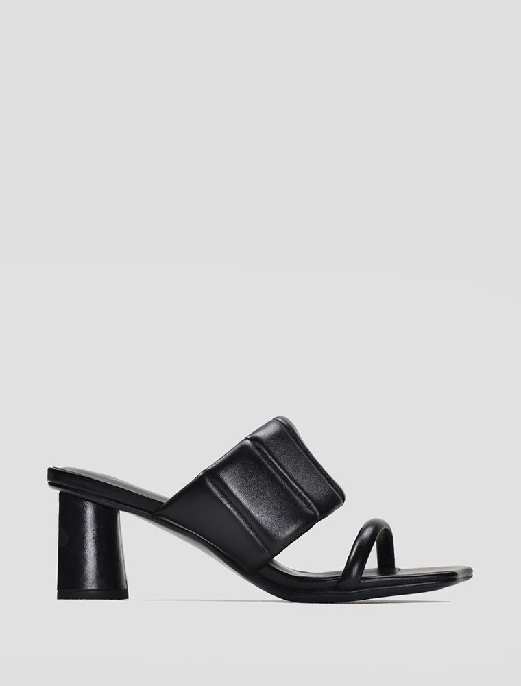 Modern Style Geometrical Cut Sandals, Black