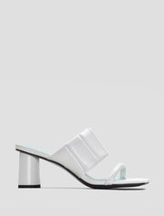 Modern Style Geometrical Cut Sandals, White