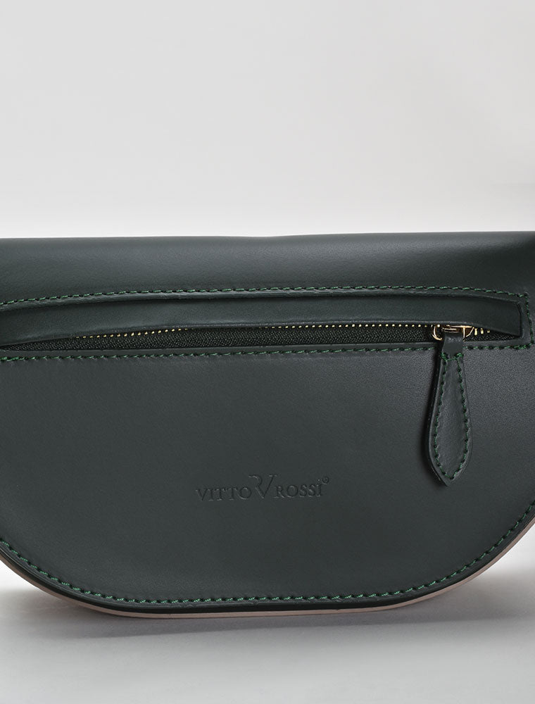 Moon Shapped Minimalist Shoulder Bag, Green