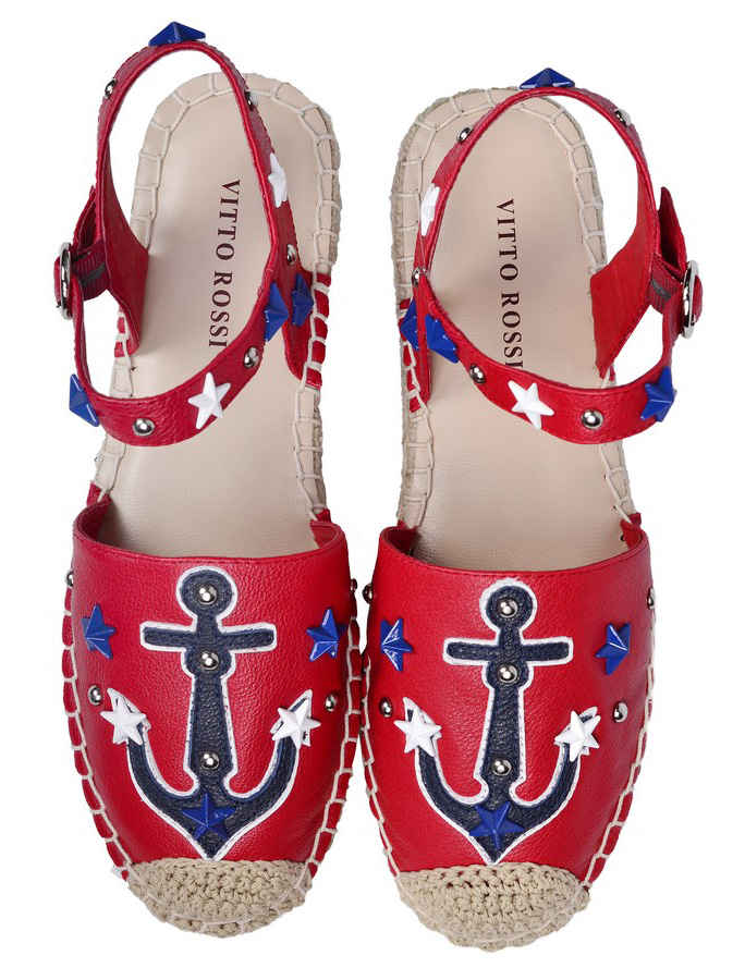 Nautical Leather Espadrille Flats