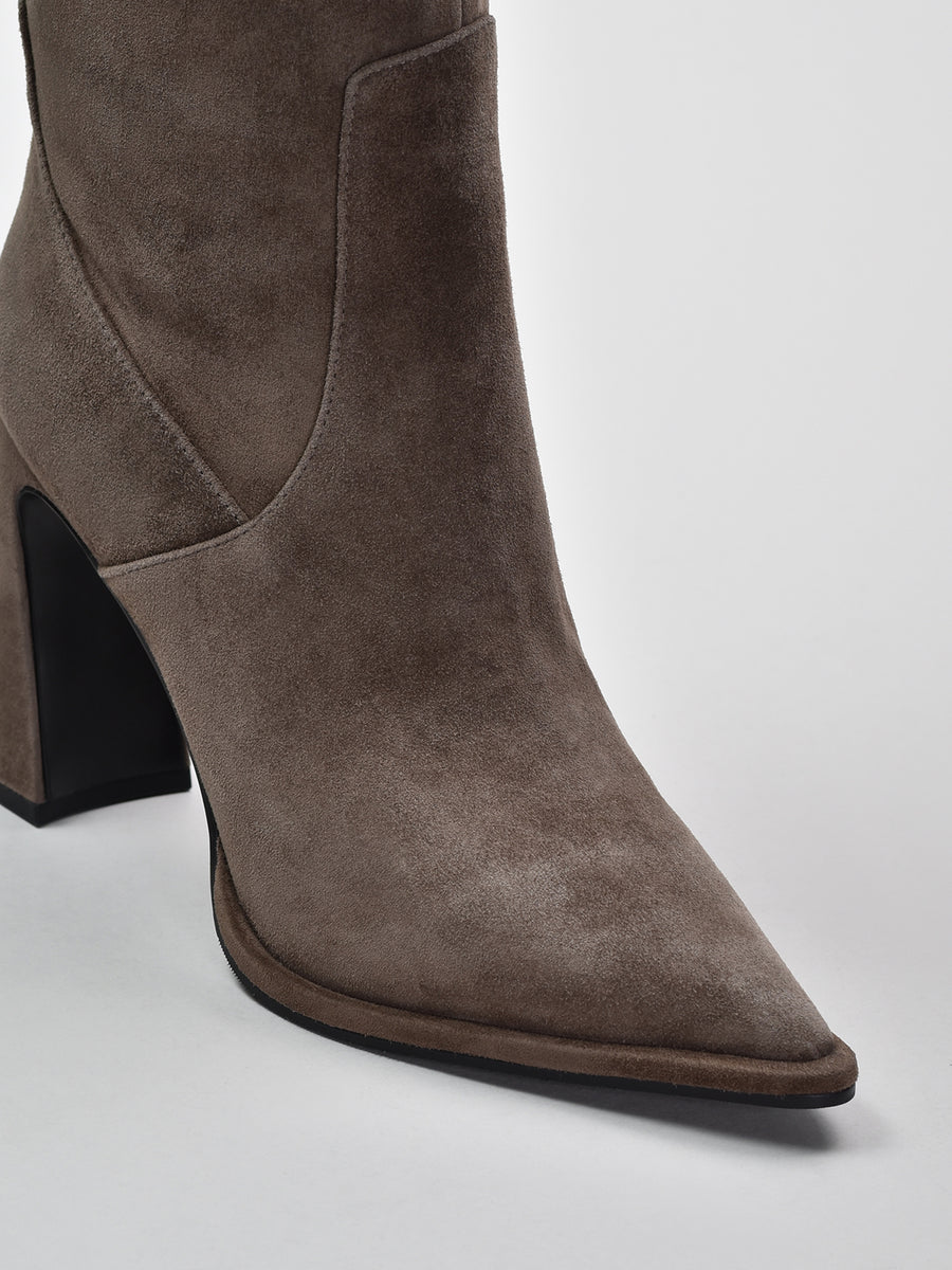 Over-the-Knee Suede Boots, Taupe