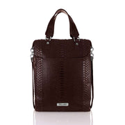 Dark Brown Python Front Pocket Tote