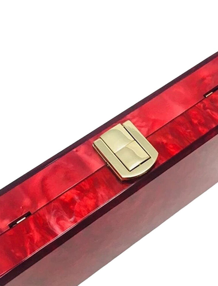 Rectangular Acrylic Clutch Bag, Red Flames