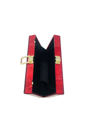 Rectangular Acrylic Clutch Bag, Red Flames