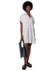 Short Sleeve Oversized Shirt, Silver