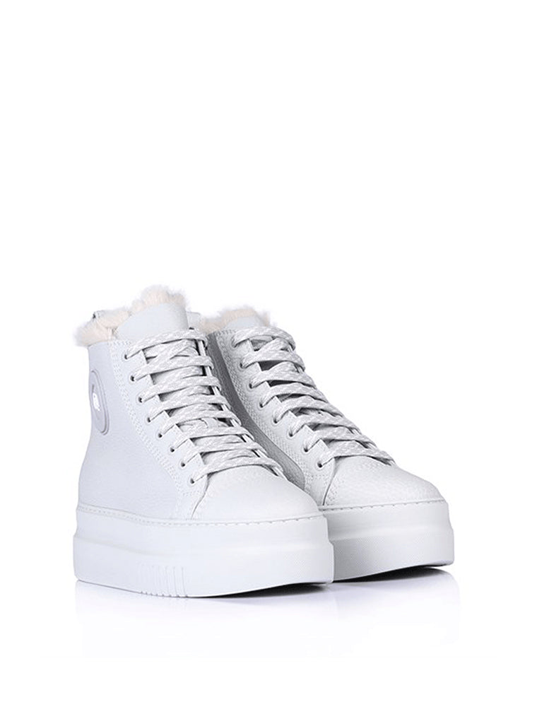 Signature Logo Sporty Platform Lace-Up Boots, Light Grey