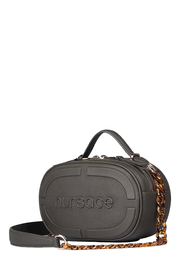 Oval Embroidered Logo Crossbody Bag, Army Green