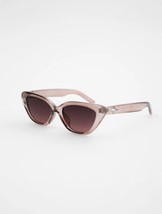 Soft Cat Eye Sunglasses in Transparent Frame, Brown