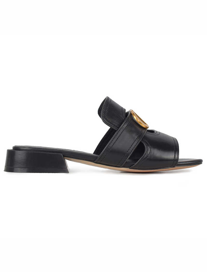 Square Block Heel Mule Sandals